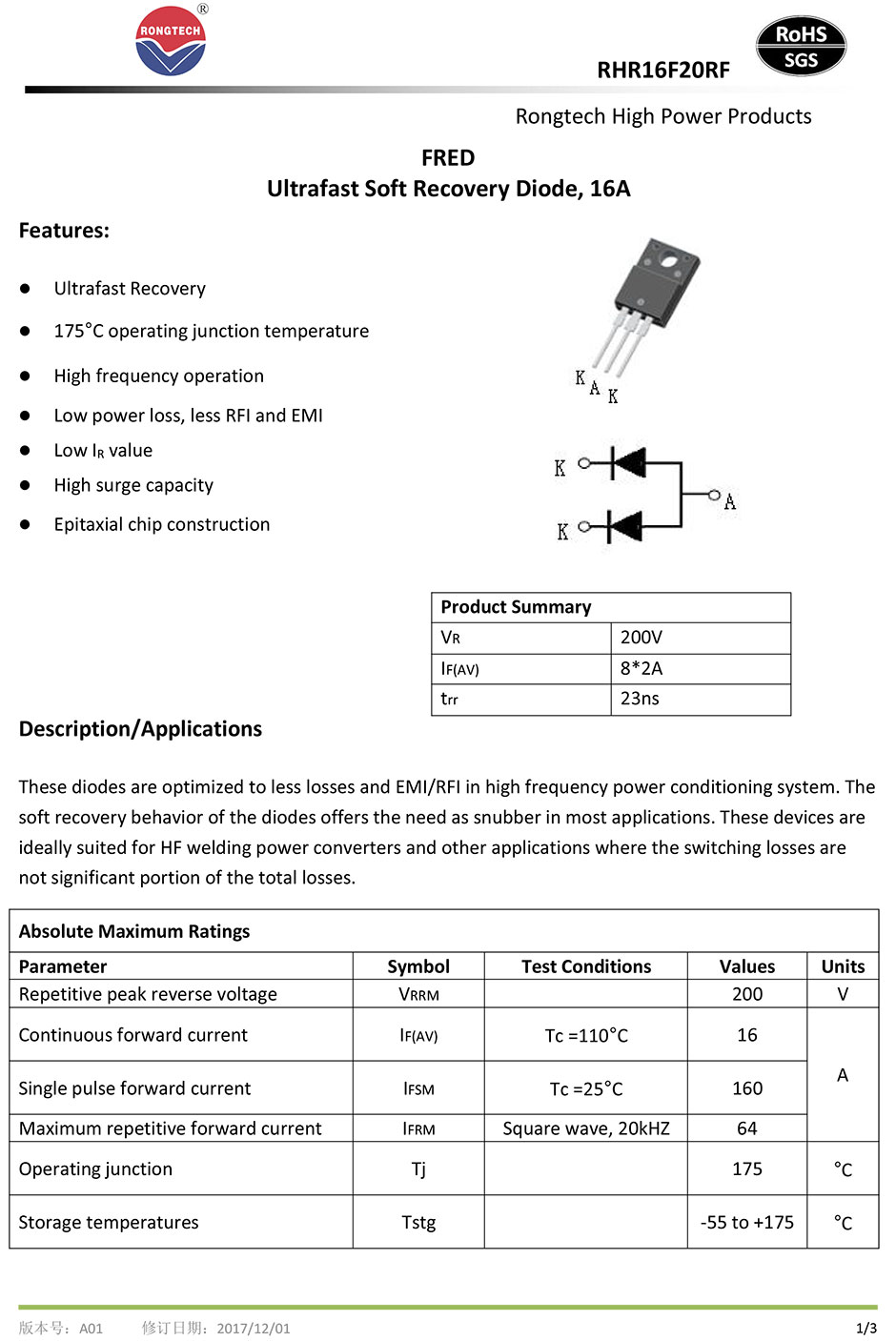 RHR16F20RF