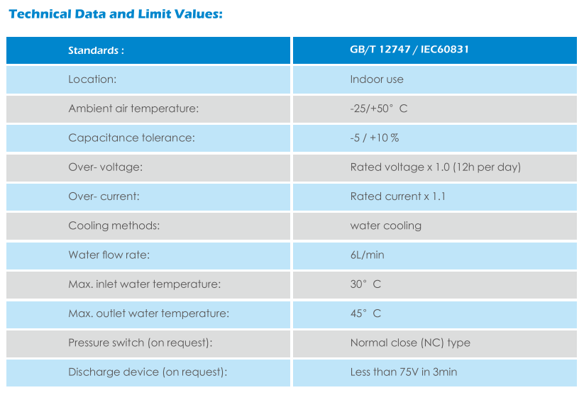 middle frequency water-cooling capacitor for induction melting