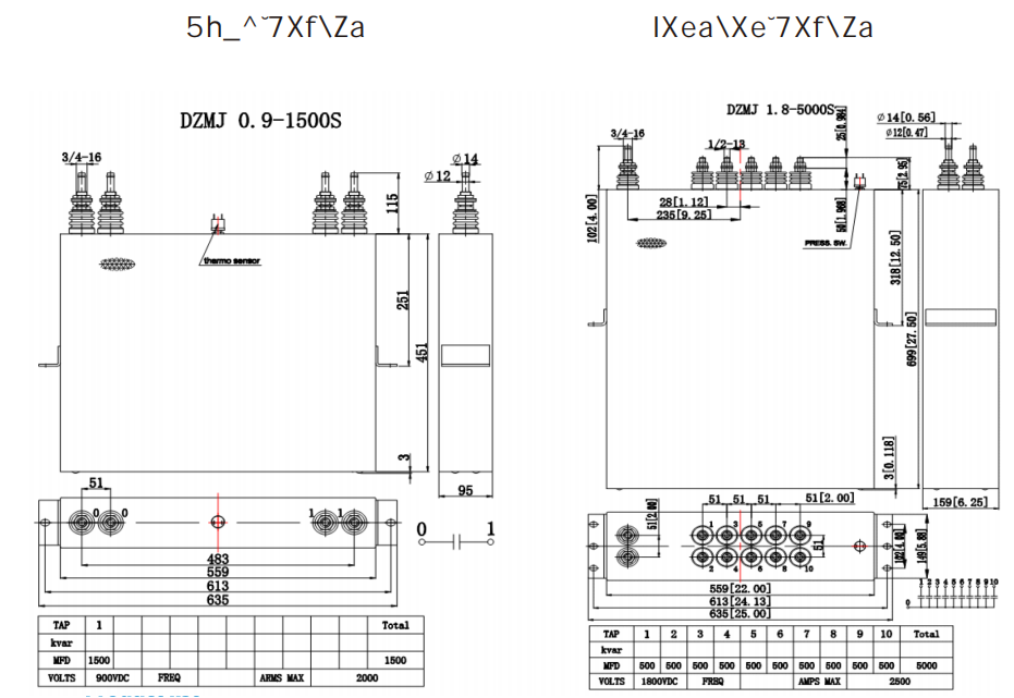 middle frequency water-cooling capacitor for induction melting