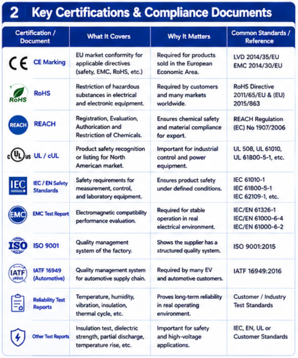 Power Component Certification Power Component Certification