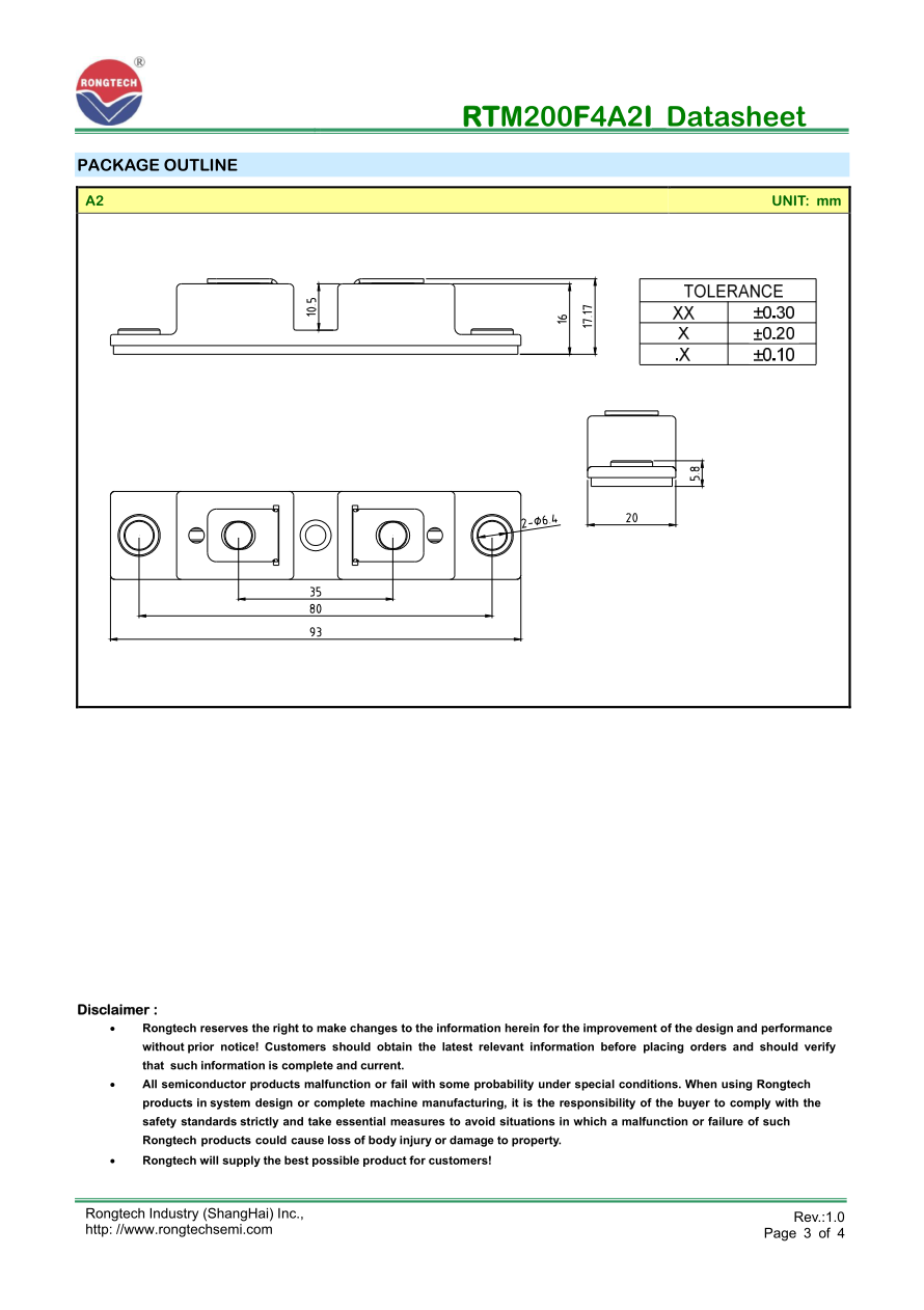 FRD module 400V 200A A2 Package FRD module 400V 200A A2 Package