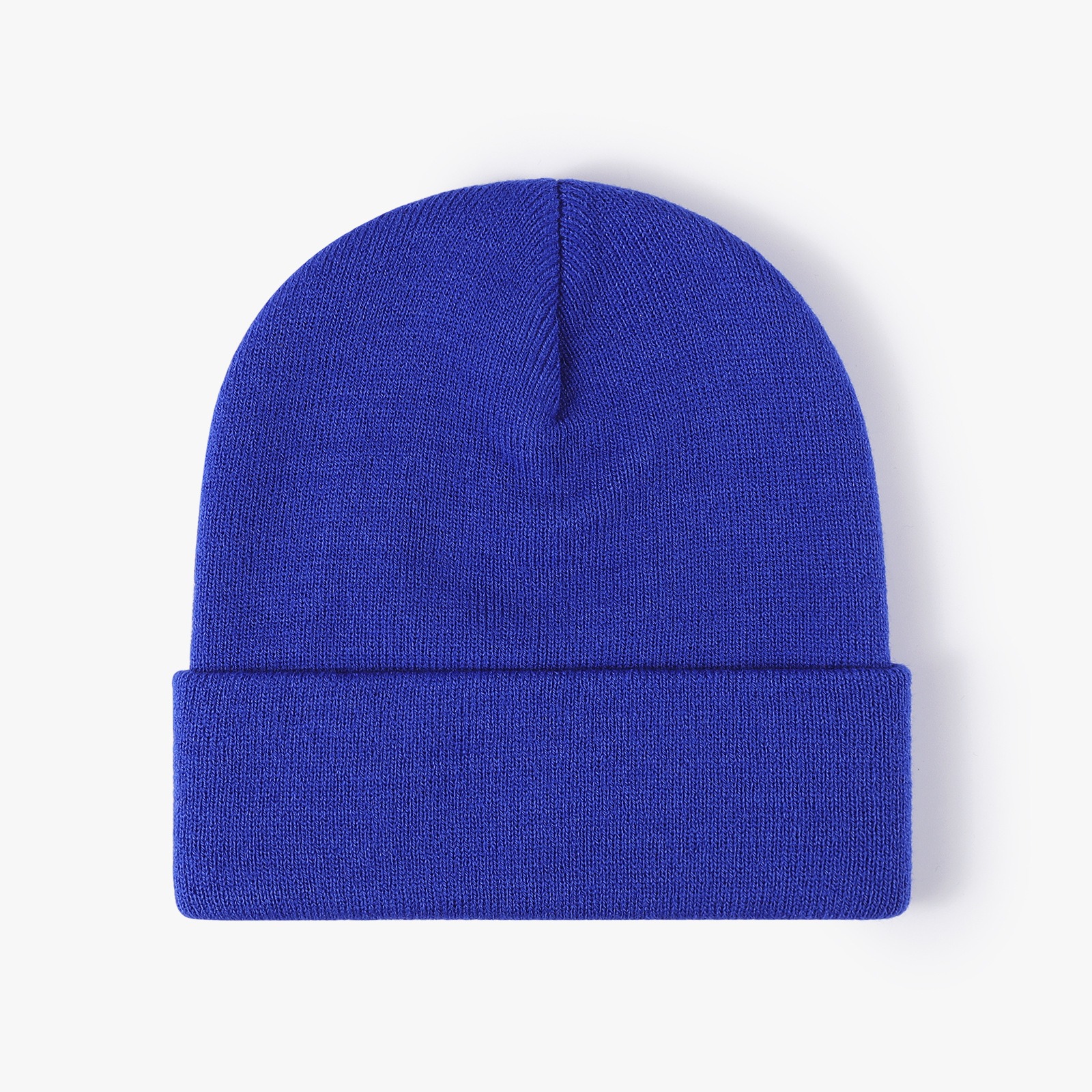 Womens Acrylic Embroidered Logo Cream Knit Beanie Hat