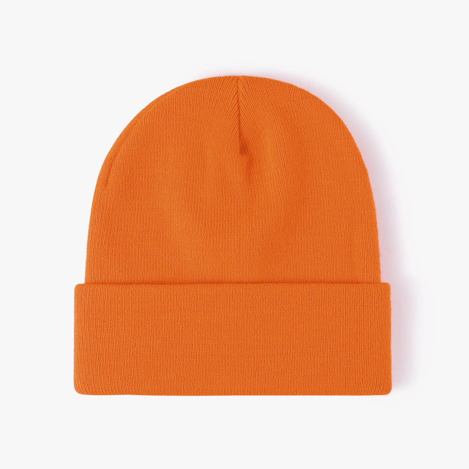 Womens Acrylic Embroidered Logo Cream Knit Beanie Hat