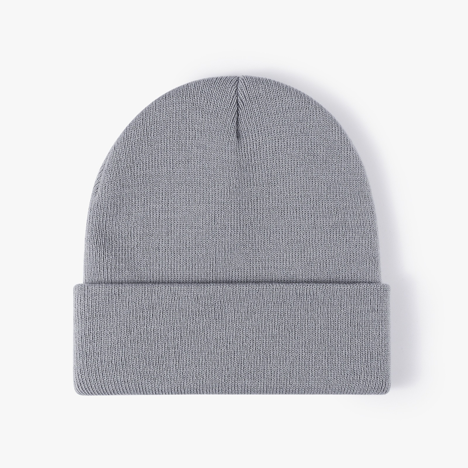 Womens Acrylic Embroidered Logo Cream Knit Beanie Hat