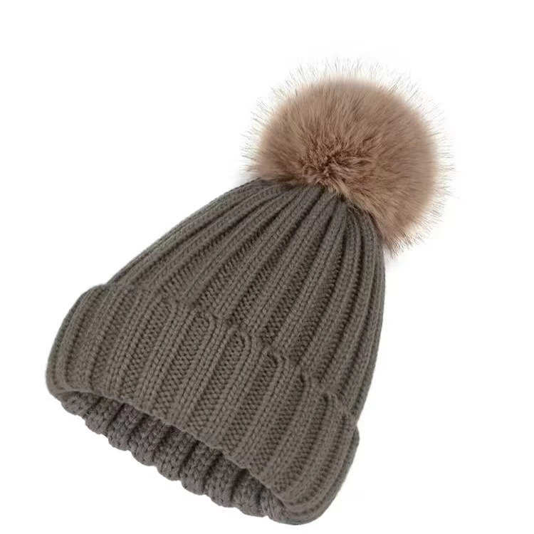 Women's Hot Pink Winter Beanie Hat With Pom