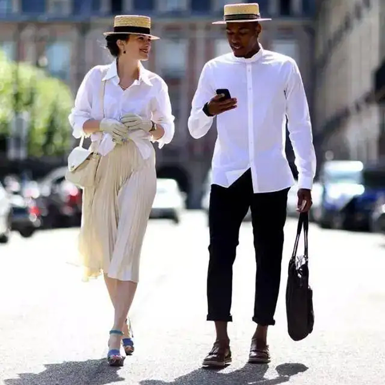 flat-top straw hat