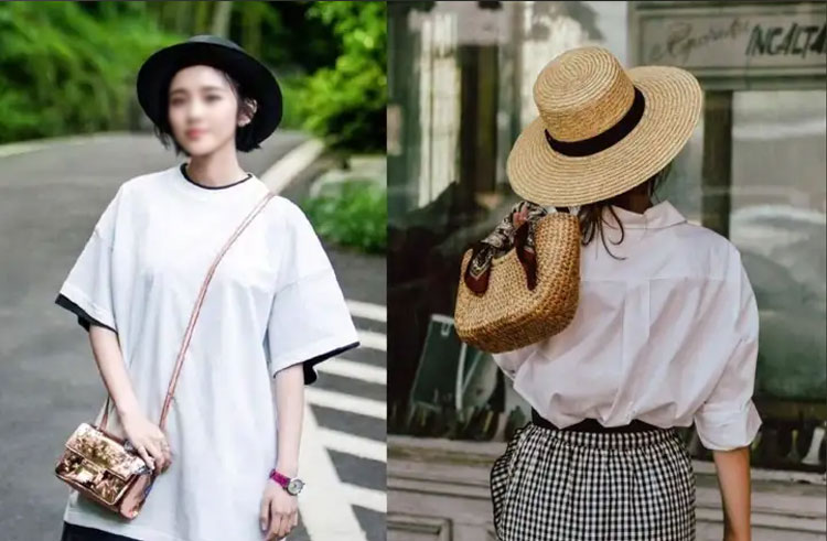flat-top straw hat