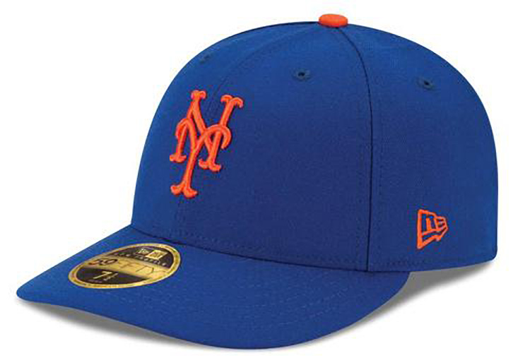 The baseball caps of the New York Mets