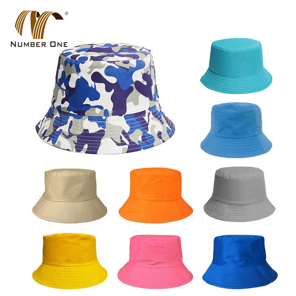 Women Solid Color Cotton Wide Brim Bucket Hat