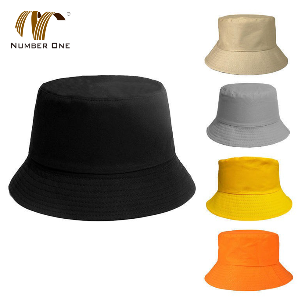 Women Solid Color Cotton Wide Brim Bucket Hat