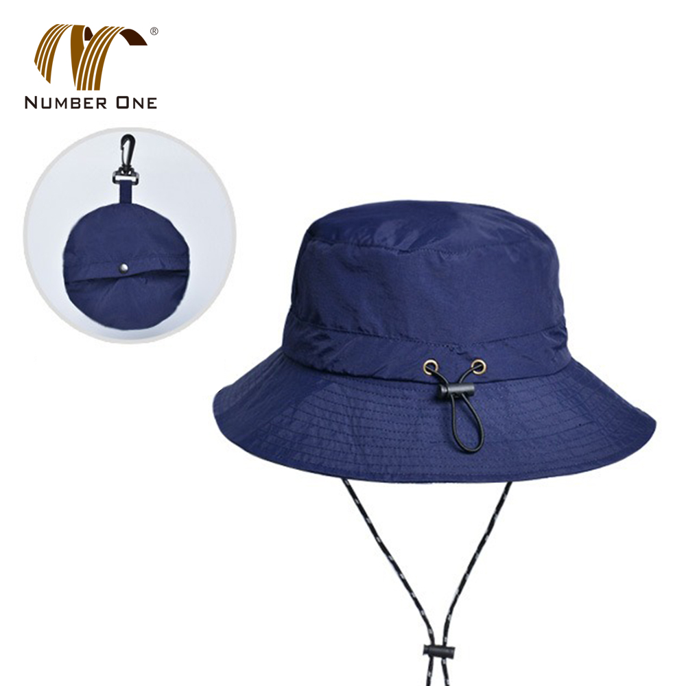 Womens Wide Brim Adjustable Bucket Hat With Strap