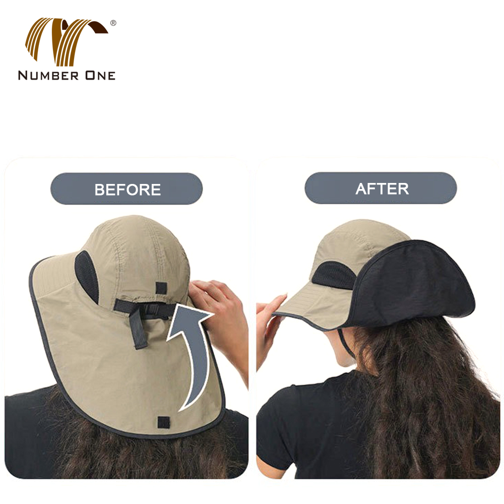 Mens Quick Dry Black Waterproof Bucket Hat With Chin Strap