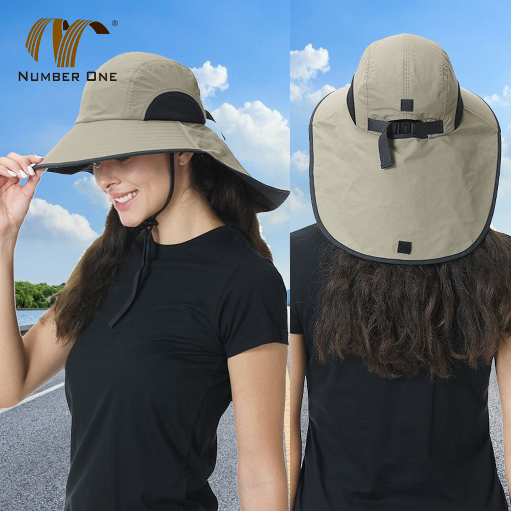 Mens Quick Dry Black Waterproof Bucket Hat With Chin Strap