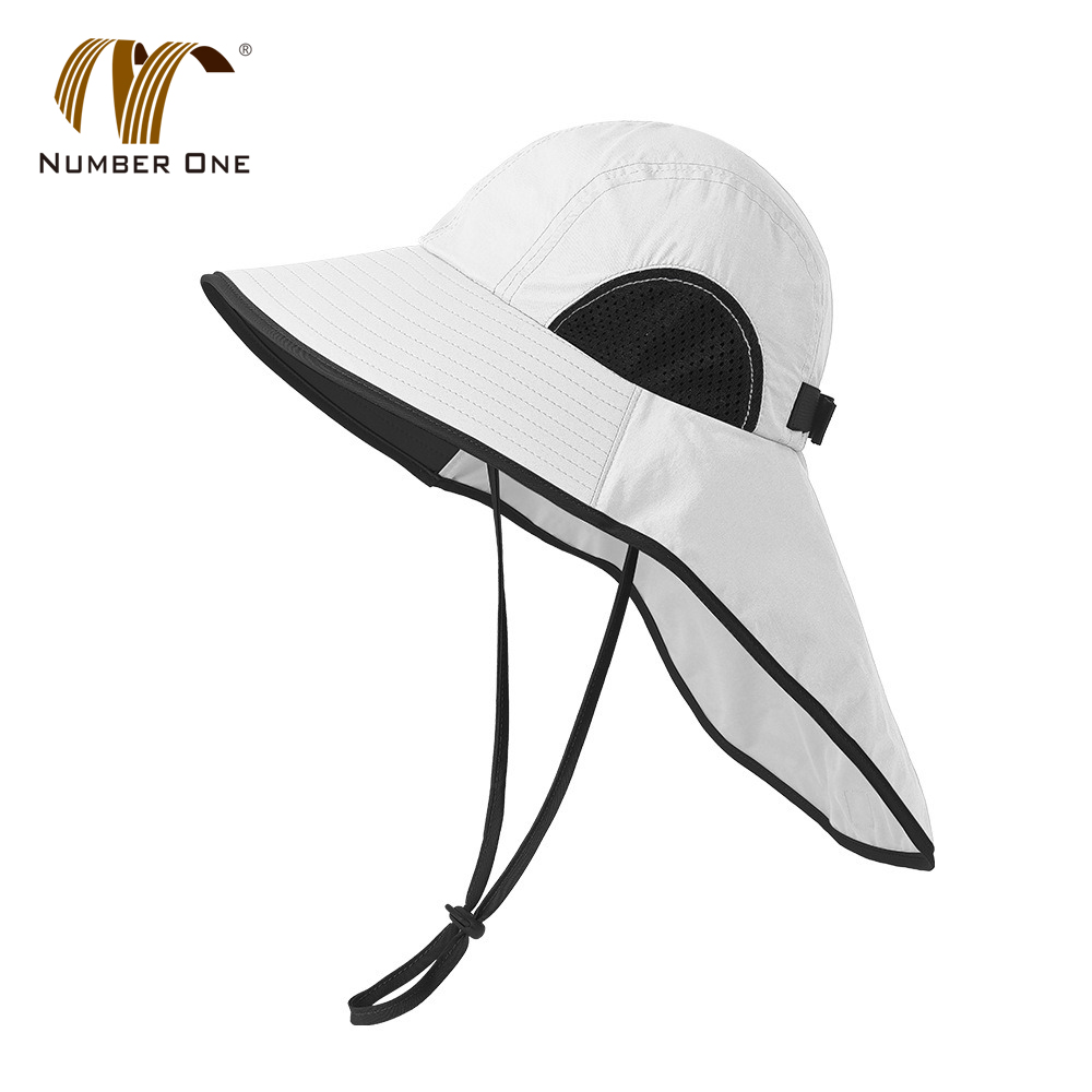 Mens Quick Dry Black Waterproof Bucket Hat With Chin Strap