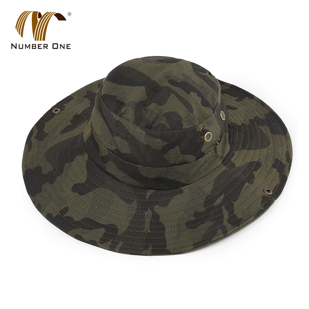 Vintage Camo Waterproof Bucket Hat With String