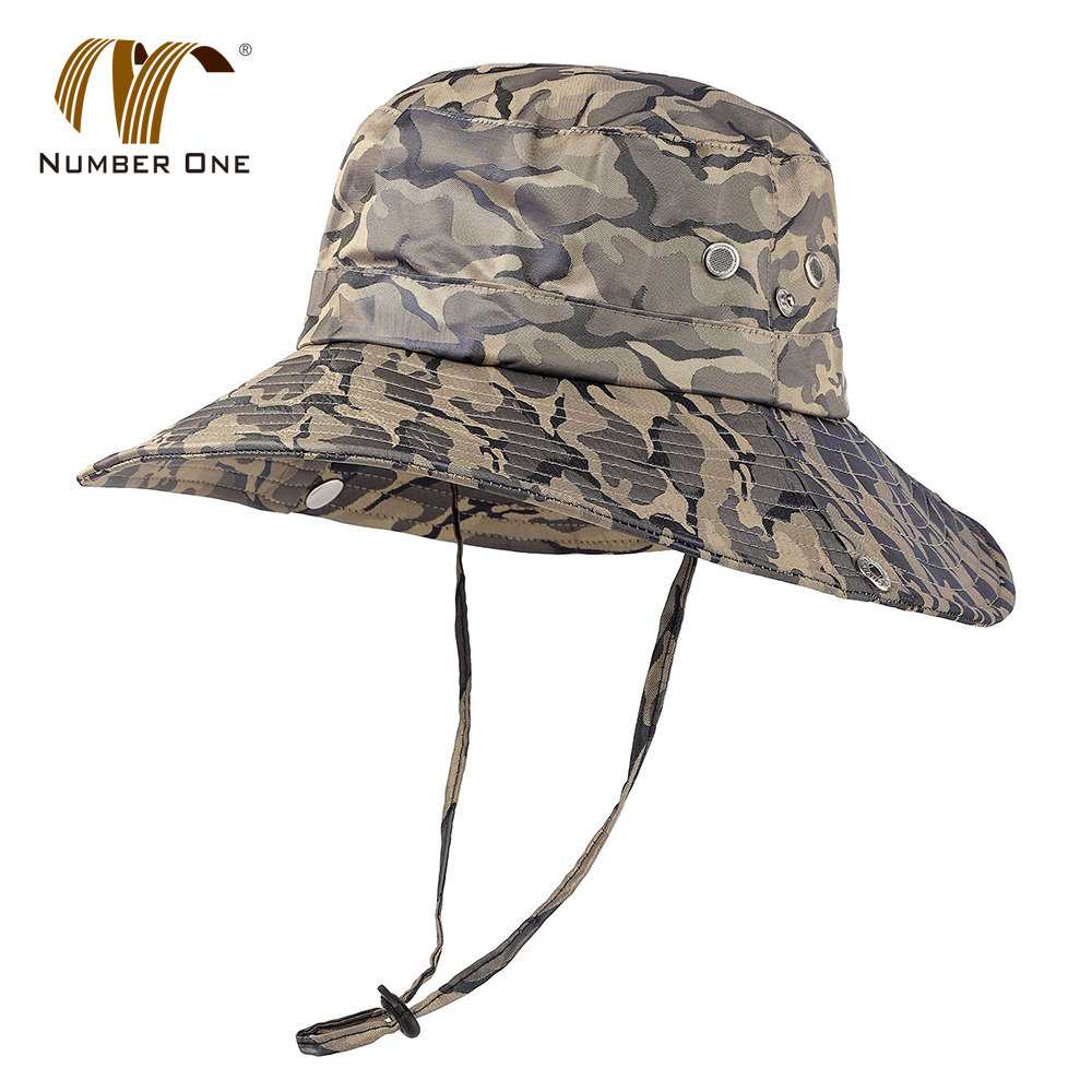 Vintage Camo Waterproof Bucket Hat With String