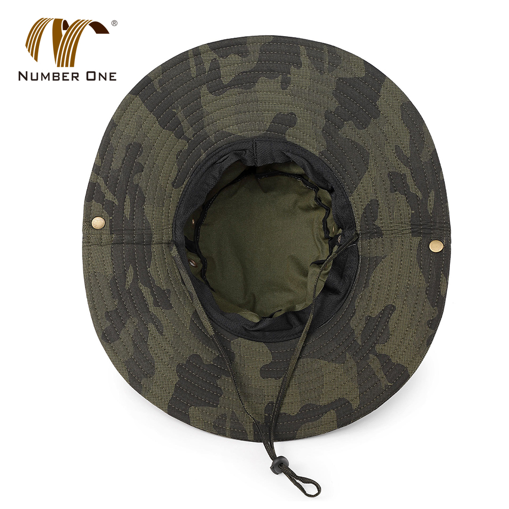 Vintage Camo Waterproof Bucket Hat With String