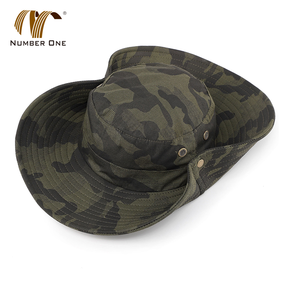 Vintage Camo Waterproof Bucket Hat With String