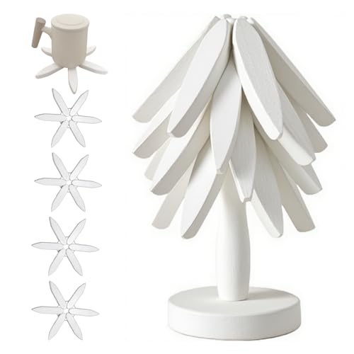 Wooden Trivets for Hot Dishes Kitchen Wooden Shelf Tree Shape Trivet Set