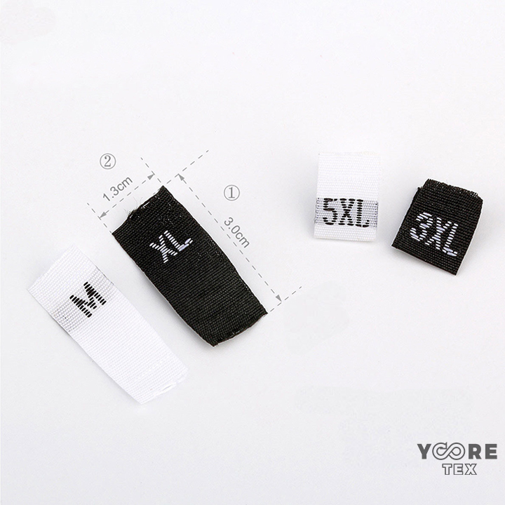 Étiquettes à coudre personnalisées en polyester T2T – Étiquettes pour informations sur la marque, les tailles et l'entretien