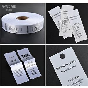 Étiquettes à coudre personnalisées en polyester T2T – Étiquettes pour informations sur la marque, les tailles et l'entretien