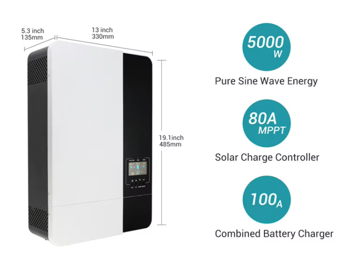3KW/5KW автономно-мрежов хибриден соларен инвертор с MPPT контролер
