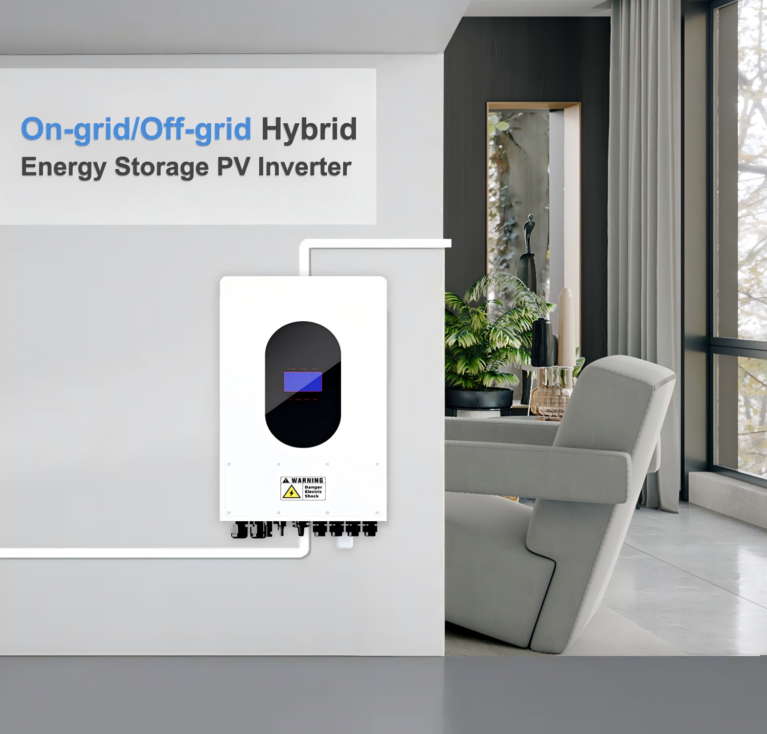 อินเวอร์เตอร์โซลาร์ไฮบริด 8kW/10kW พร้อม MPPT, อินเวอร์เตอร์โซลาร์แบบต่อและไม่ต่อกับระบบไฟฟ้าหลัก