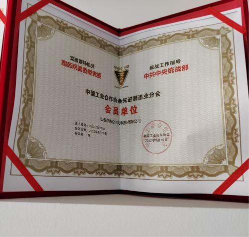 Member of Advanced Manufacturing Branch of China Industrial Cooperation Association