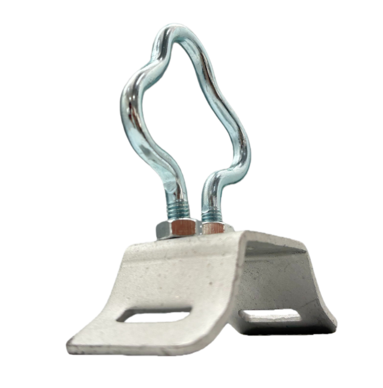 Suporte de fixação tipo flor de ameixa para poste de cabo de energia elétrica FTTH com ancoragem em arco retrátil.