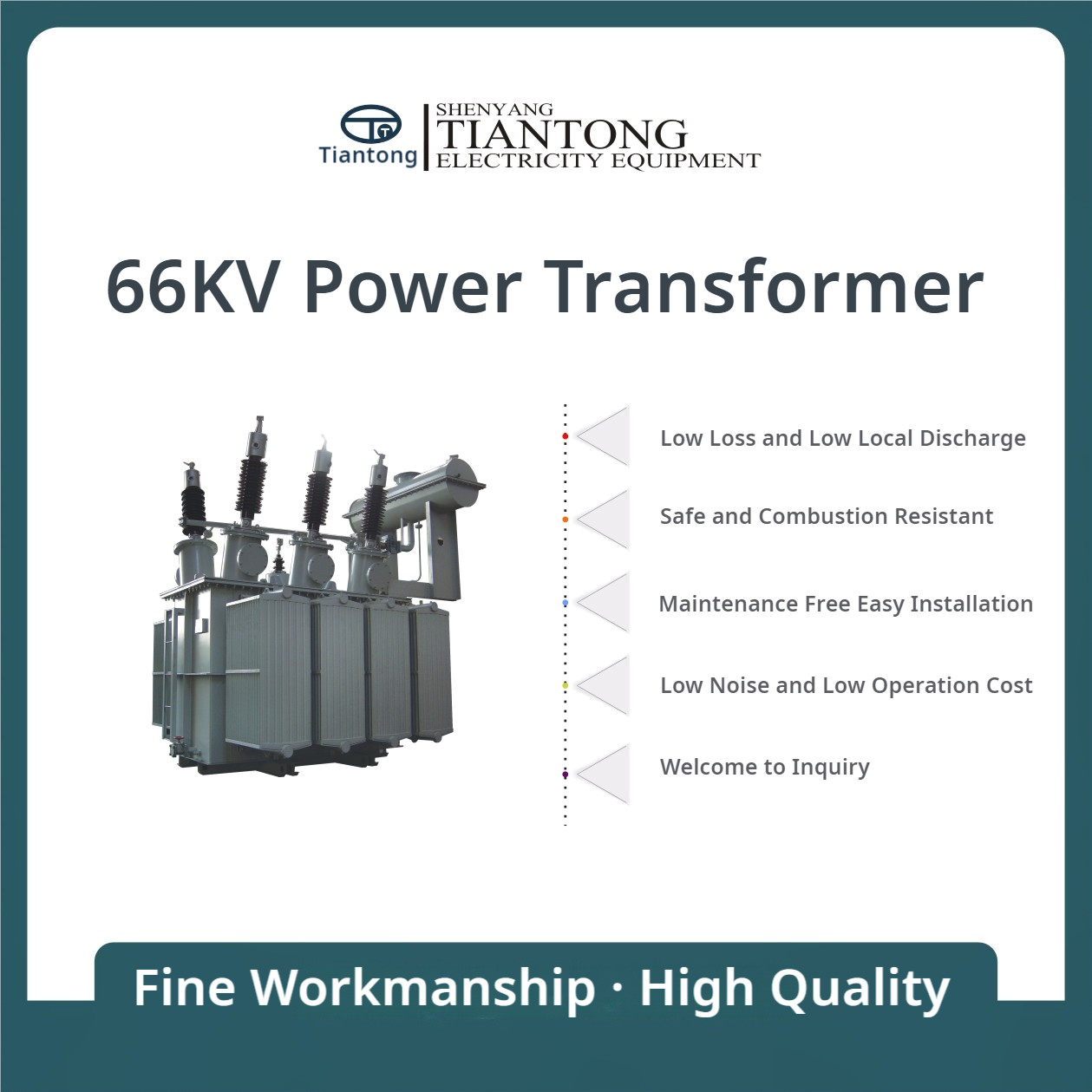 Tiantong 66-kV-Serie Öltransformatoren S9/11-630~31500 kVA Transformatoren S9/11z-6300~31500 kVA