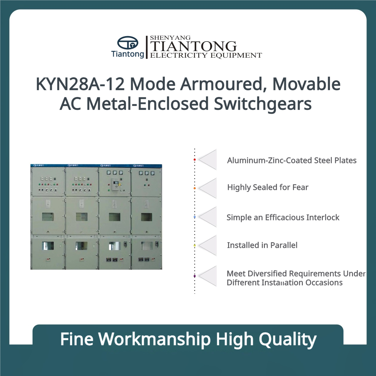KYN8A-12 Mode Armoured, Movable, AC Metal-Enclosed Switchgears
