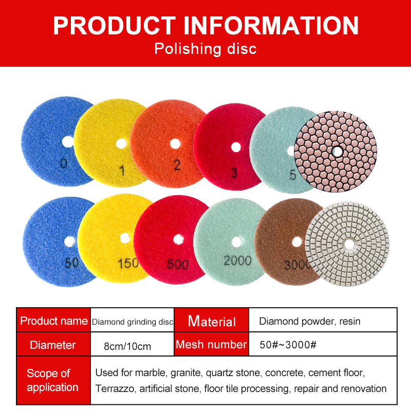 4 Inch 3 Steps Diamond Polishing Pads concrete polishing resin pads Tools For Stone Concrete Tile