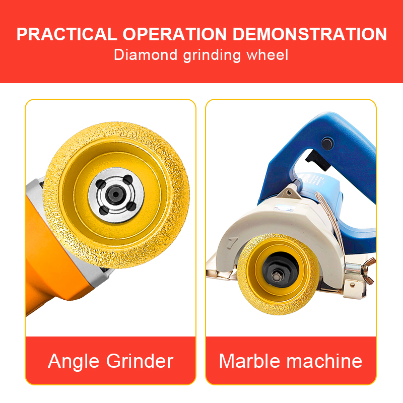 Diameter 75mm Power hand tools angle grinder tools diamond edge grinding wheel for marble ceramic quartz