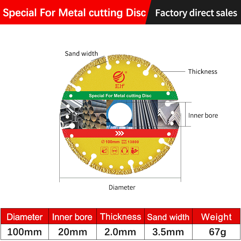 Vacuum brazed-Diamond Saw Blade for Cutting Metal