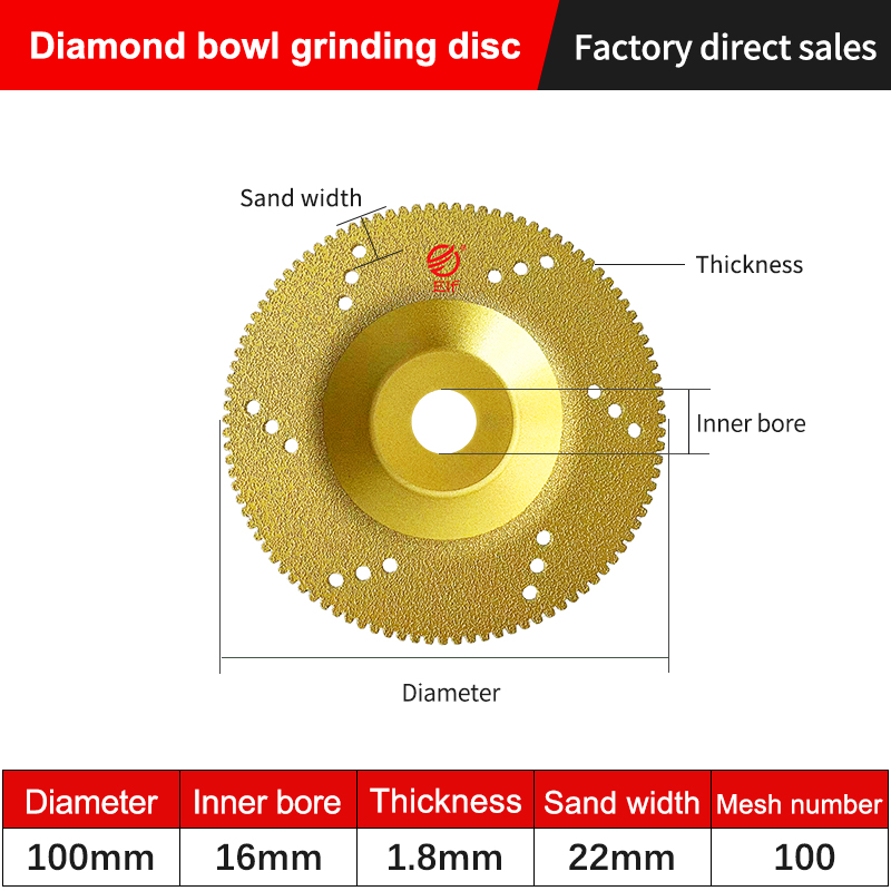 115/125/180mm Vacuum Brazed Tungsten Carbide Cup Wheels Diamond Abrasive Grinding Wheel for Epoxy Remove
