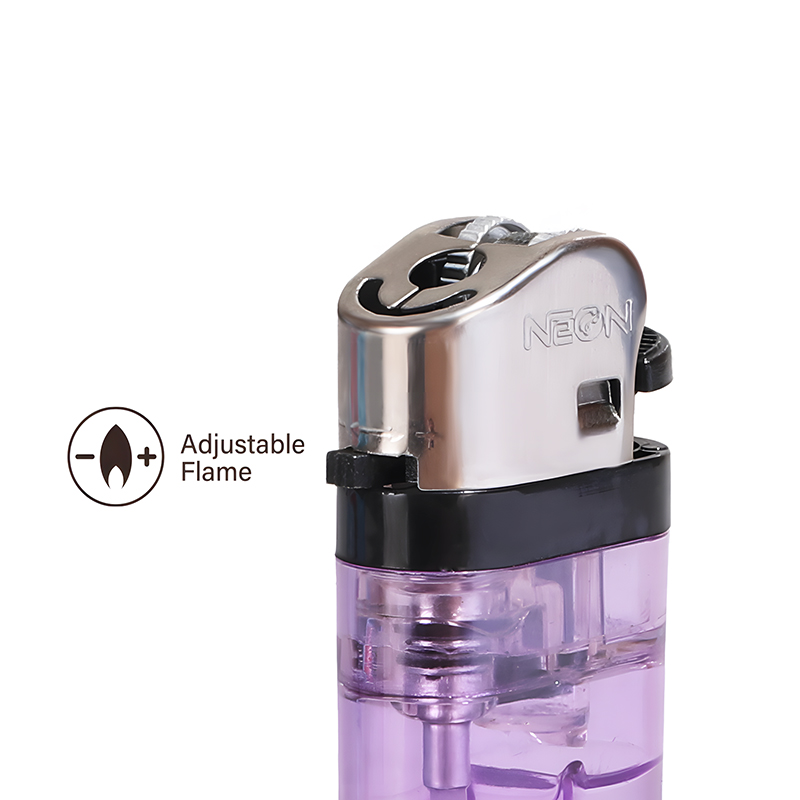 Clear Disposable Plastic Lighter With Adjustable Flame