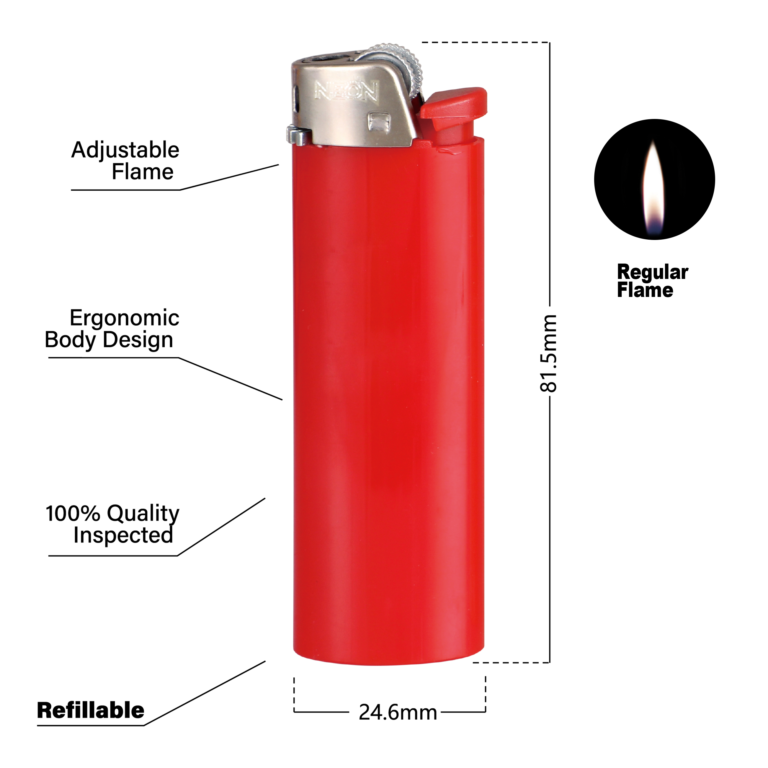 Color Classic Pocket Flint Lighter For Cigarettes