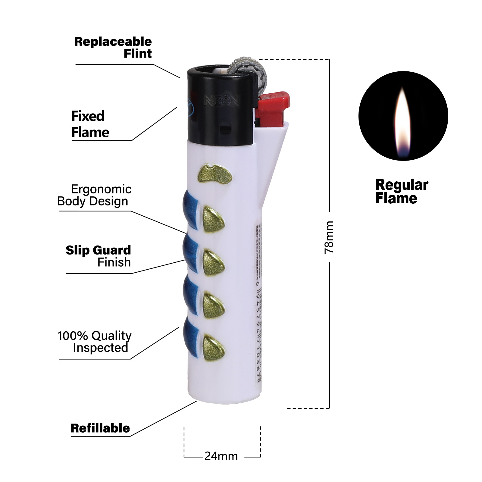 Reusable Butane Safety Pocket Lighter With Soft Flame