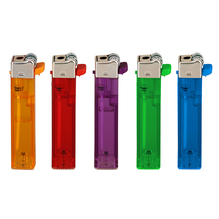 Clear Refillable Rectangular Butane Flint Lighter