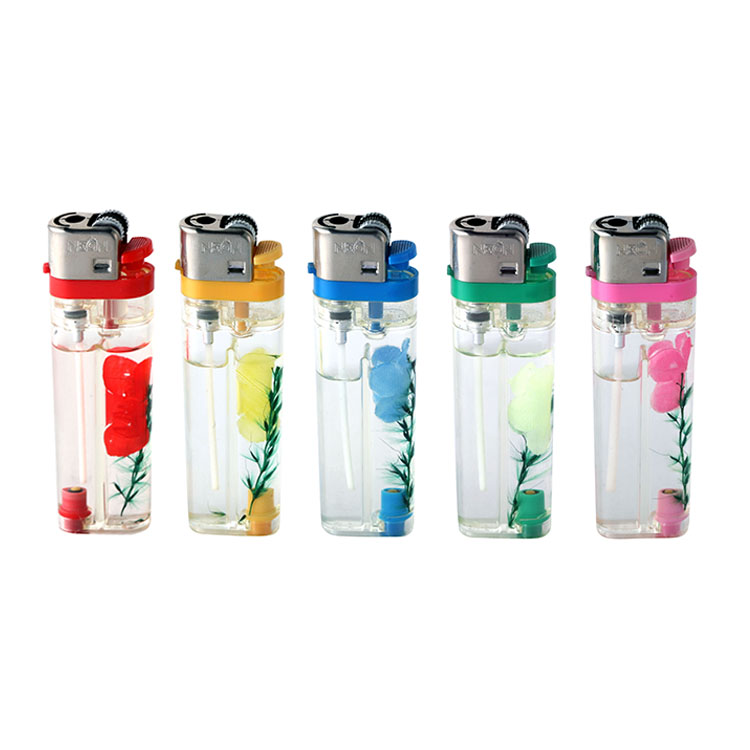 Clear Long-Lasting Flint Lighter With Flower Design
