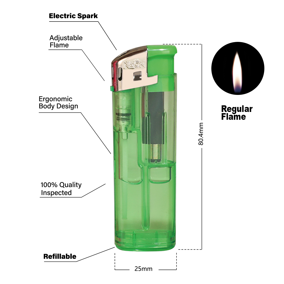 Classic Transparent Electronic Butane Lighter