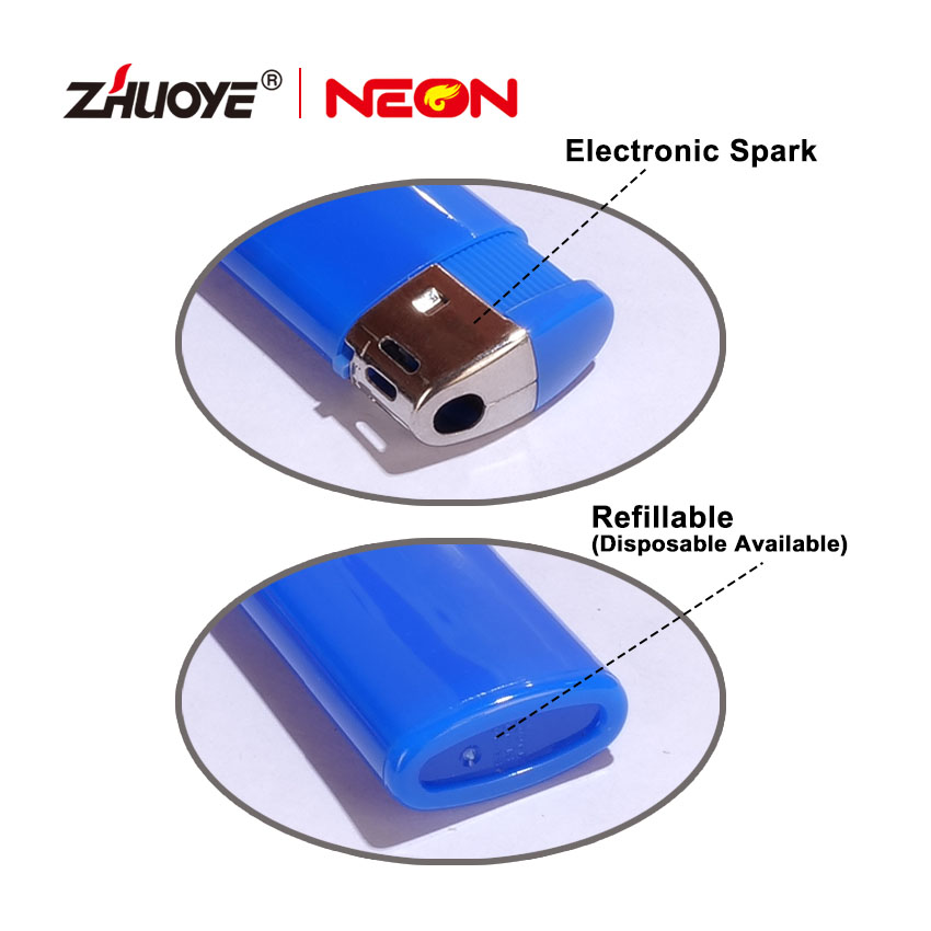 Push Button Electronic Lighter With Bright Fire Design