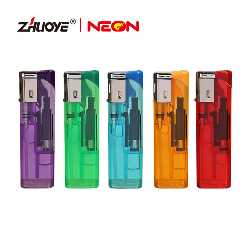 Translucent Blaze Gas Lighter With Cap And Spark