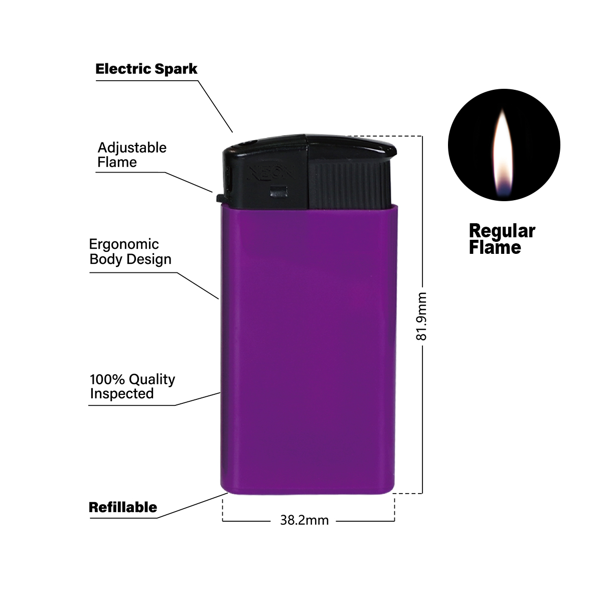 Mini Purple Electronic Butane Pocket Lighter