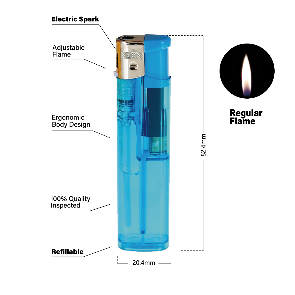Slim Press Button Butane Pocket Gas Lighter