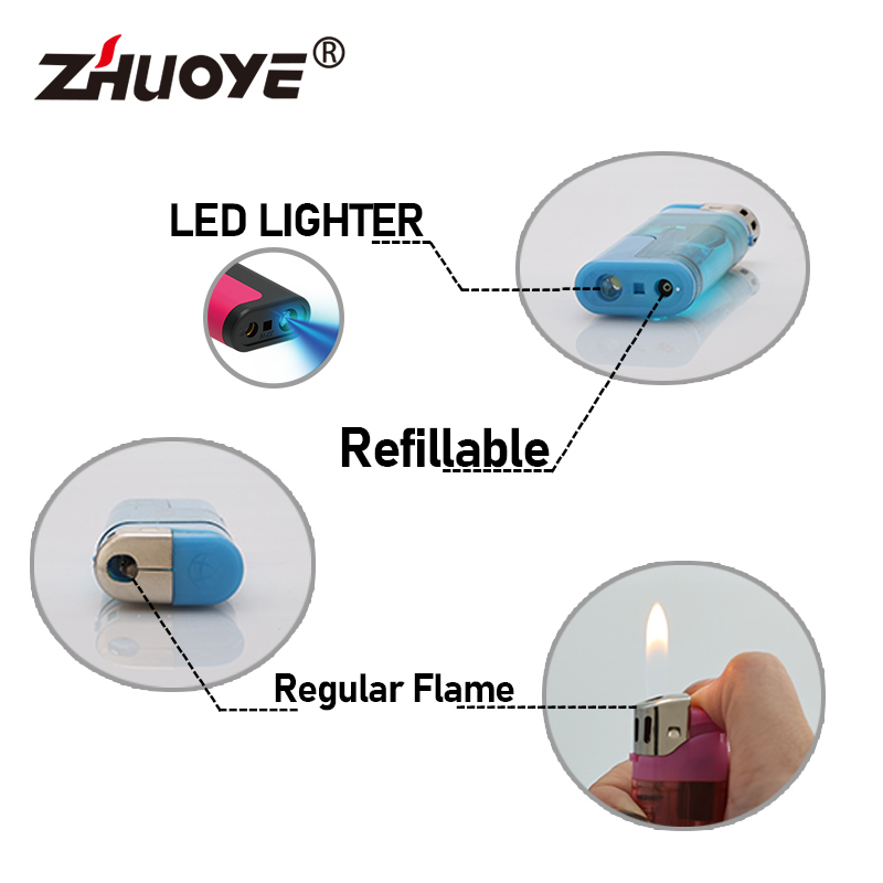 Modern Easy Squeeze Flashlight Lighter With Light