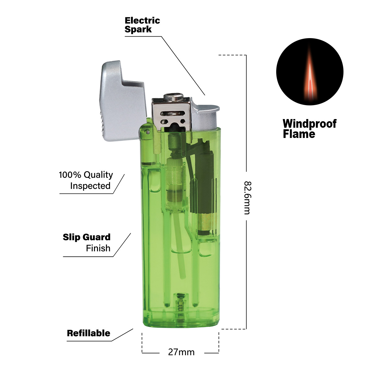 Waterproof Windproof Butane Lighter For Camping