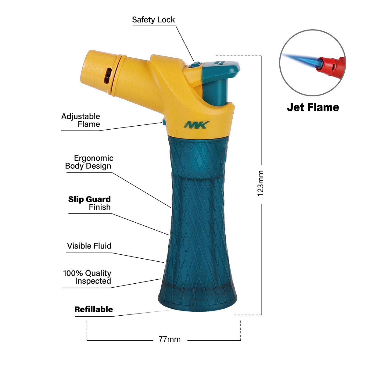 Tiny Butane Jet Torch Lighter For Cigar Use