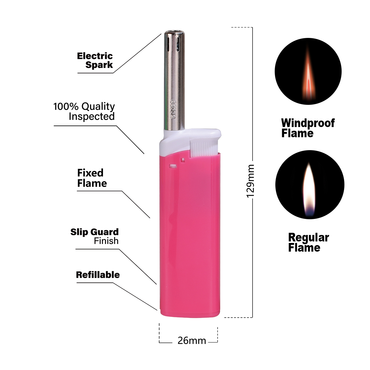 Refillable Gas Utility Lighter For Candles