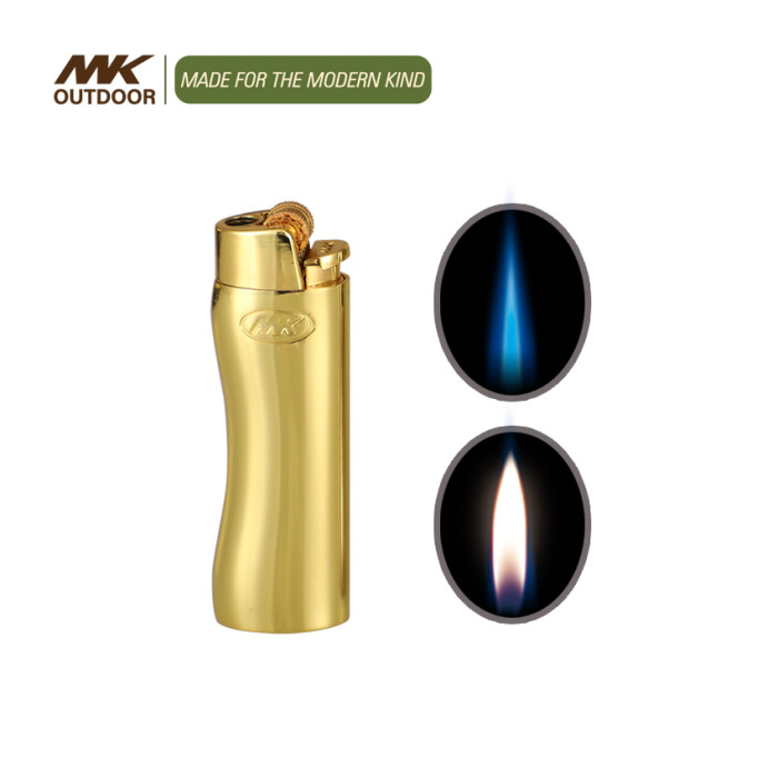 Golden and Silver Metal Flint Cigarette Lighters